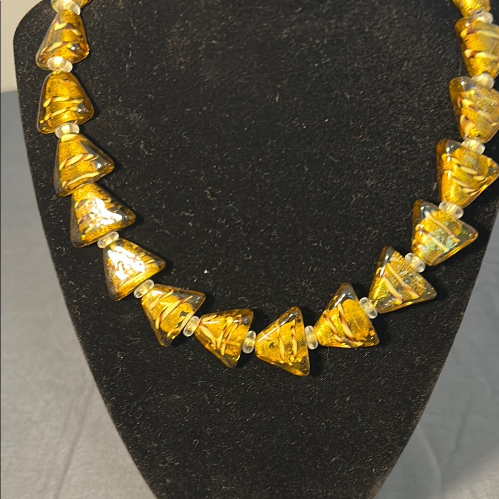 Glass Triangular Bead Necklace - Picture 3 of 9